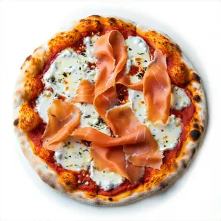 Panna salmone            - pizza tonda