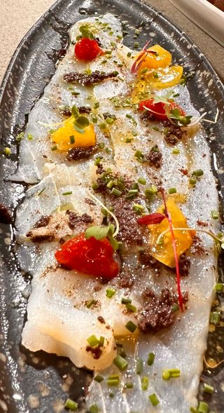 Bacalao marinado con olivada (Ración)