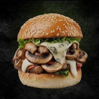 Hambúrguer de Cogumelos e Queijo 