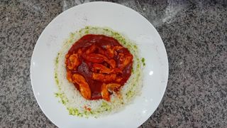 Tiras de pollo con salsa bbQ