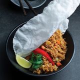 Rice teppanyaki with chicken and teriyaki