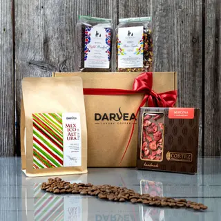 Zestaw prezentowy duży - 250g kawa ziarnista+2x100g herbata+czekolada