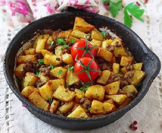 Картофель жареный с мясом 