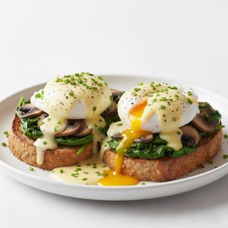 Eggs Benedict With Mushroom & Spinach