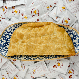 Чебурек жареный с лососем