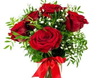 Bukiet 5 róż czerwonych