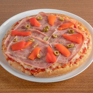 Pizza Margarita Con Jamón York Y Pimientos (30 Cm.)