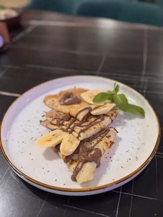 Блинчики с бананом и шоколадом