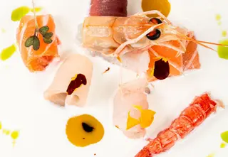 57. Sashimi burrata