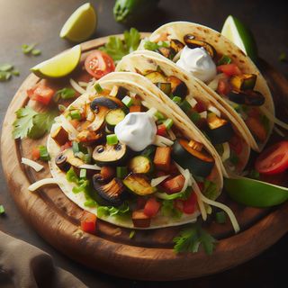 Tacos Vegetarianos De Calabacín Y Champiñones (3 Uds.)