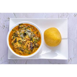 Vegetable Soup, Swallow and water