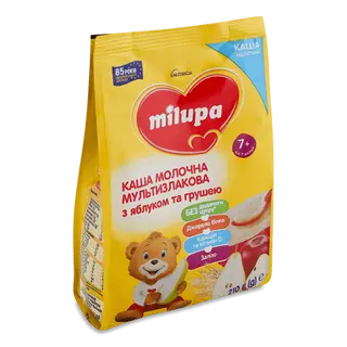 Каша мультизлакова Milupa молочна з яблуком та грушею (210г)