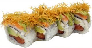 82. Uramaki Salmó, Alvocat I Philadelphia Amb Kataifi I Salsa Ruca (8 Uds.)