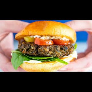 Vegetable Burger with fries