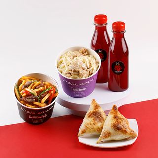 Комбо микс   "Фри с мясом и Сливочный лагман"