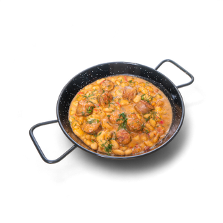 Fasole iahnie cu cârnați de casă afumați  450g