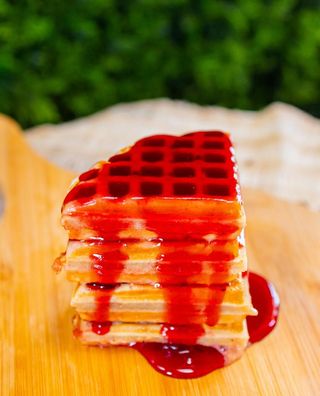 Waffle de Compota de Morango
