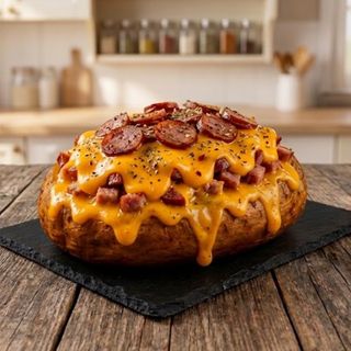 Batatona de Calabresa com Queijo Cheddar Cremoso