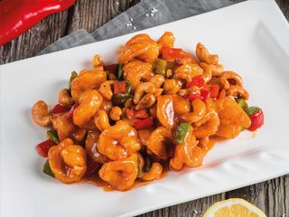 Креветки с кешью в кислосладком соусе