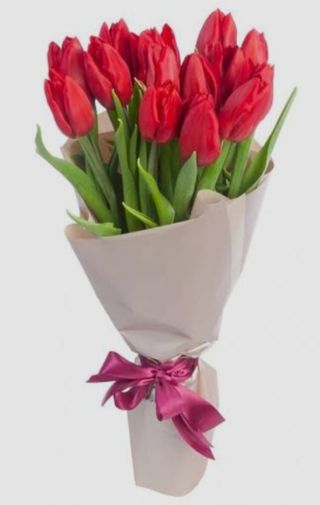 Букет з червоних тюльпанів (13шт)