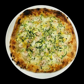 Pizza Zucchine e Gamberetti + Tiramisu + Bibita a scelta