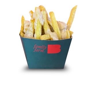 Patate fritte con fonduta di carmasciano