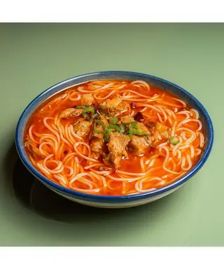 Fideos De Arroz Con Ternera Estofada Picante - 红烧牛肉米线