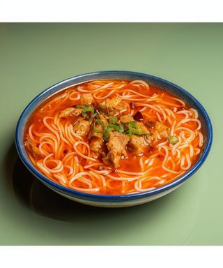 Fideos De Arroz Con Ternera Estofada Picante - 红烧牛肉米线