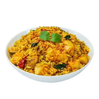 Pollo con gambas y arroz