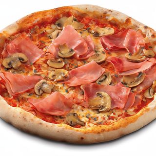 Pizza prosciutto e funghi (33 Cm.)