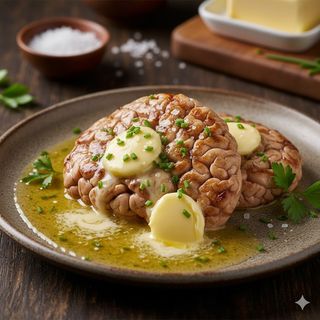 Телешки мозък в масло