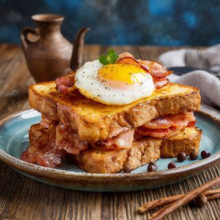 French Toast Bacon Huevo