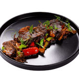 Скалопини телешки дроб със зеленчуци и рагу от гъби 350 гр