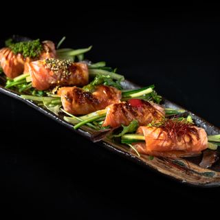 Salmon fried sashimi