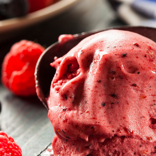 Helado artesanal de sorbete de frambuesa MORES 500 ml