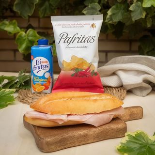 Menu Bocadillo Jamón York, Patatas y Bebida