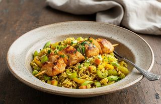 Riz Au Curry & Brochettes De Gésiers