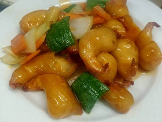 Gambas Con Salsa Agridulce