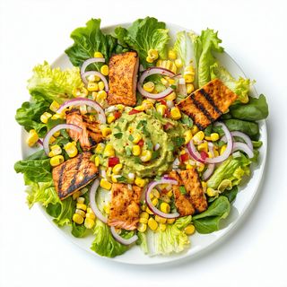 Ensalada de salmón y guacamole