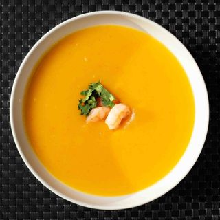 Creme de Abóbora com Camarão