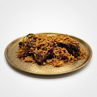 Goats meat and pilau