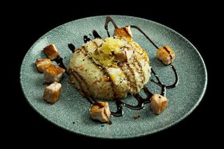 Riso con salmone teriyaki