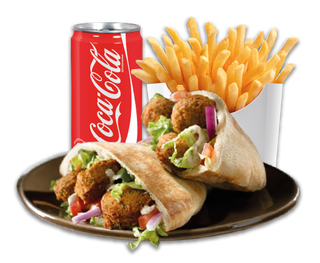 Durum ó döner falafel + papas + refresco.