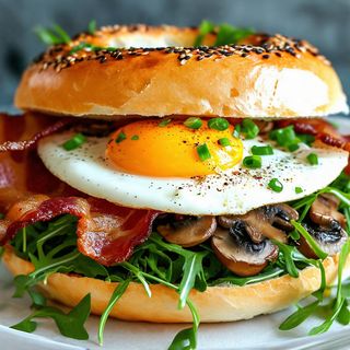 Bajgiel Jajkowy - bekon