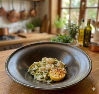 Zelene tagliatelle sa kozicama