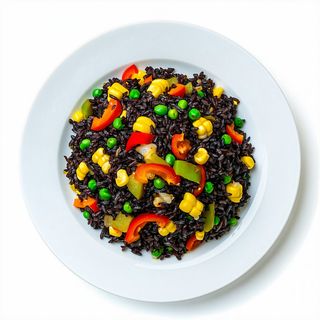 Arroz Venere Frito Con Verduras