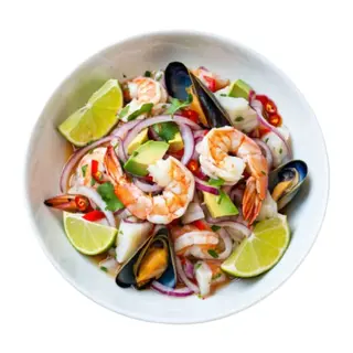Ceviche Mixto Con Camarón Y Calamar