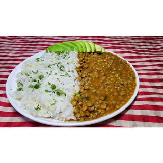 Lentils +  Kamande + Rice  or 2 Chapatis