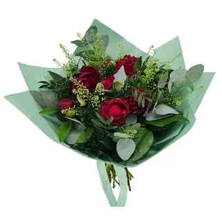 Buchet 9 bujori grena 
