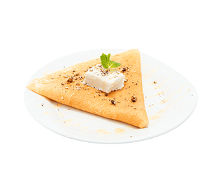 Блины с мёдом и грецкими орехами